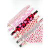 Cat Collar + Flower Set - "Darling" - Pink Heart Cat Collar w/ Baby Pink Felt Flower (Detachable) / Valentine's Day