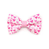 Pet Bow Tie - "Darling" - Fuchsia Pink Heart Bow Tie for Cats + Small Dogs (One Size) / Cat Bow Tie / Valentine's Day