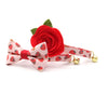 Bow Tie Cat Collar Set - "Chocolate Strawberries" - Dipped Strawberry Cat Collar w/ Matching Bowtie / Valentine's Day / Cat, Kitten, Small Dog Sizes