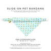 Pet Bandana - "Bunnies & Carrots Blue" - Light Aqua Bunny Bandana for Cat + Small Dog / Easter / Slide-on Bandana / Over-the-Collar (One Size)