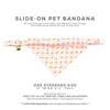Pet Bandana - "Bunnies & Carrots Pink" - Pastel Pink Bunny Bandana for Cat + Small Dog / Easter / Slide-on Bandana / Over-the-Collar (One Size)