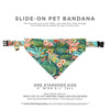 Pet Bandana - "Tropicalia" - Palm Tree Tropical Bandana for Cat + Small Dog / Slide-on Bandana / Over-the-Collar (One Size)
