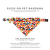 Pet Bandana - "Chroma Light" - Earth Tone Geometric Bandana for Cat + Small Dog / Slide-on Bandana / Over-the-Collar (One Size)