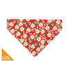 Pet Bandana - "Berry Blossom" - Red Floral Bandana for Cat + Small Dog / Slide-on Bandana / Over-the-Collar (One Size)