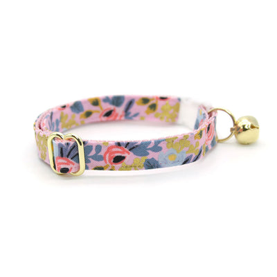Rifle Paper Co® Bow Tie Cat Collar Set - "Ophelia" - Floral Pink Cat Collar w/ Matching Bowtie / Cat, Kitten, Small Dog Sizes