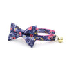 Rifle Paper Co® Cat Collar - "Daphne" - Pink Roses on Navy Floral Cat Collar / Breakaway Buckle or Non-Breakaway / Cat, Kitten + Small Dog Sizes