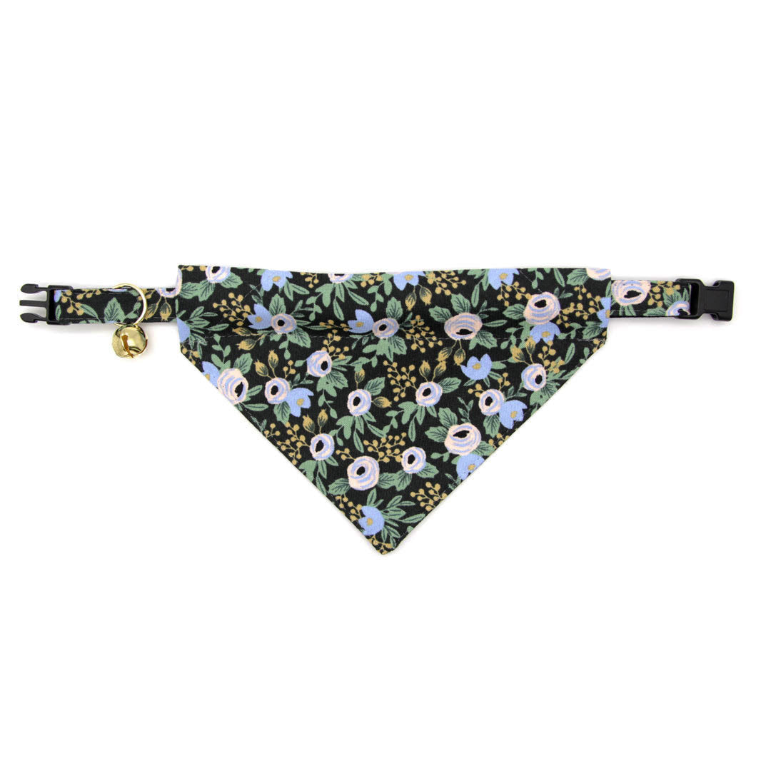 Rifle Paper Co® Cat Collar - "Belladonna" - Floral Black Cat Collar / Breakaway Buckle or Non-Breakaway / Cat, Kitten + Small Dog Sizes