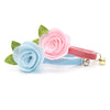Cat Collar + Flower Set - "Velvet - Rose Pink" - Velvet Cat Collar w/ Baby Pink Felt Flower (Detachable)
