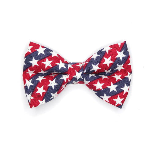 Cat Bow Tie - "Americana" - Stars & Stripes Bowtie for Cat / Independence Day, 4th of July, Patriotic / Fits Cats + Small Dogs (One Size)