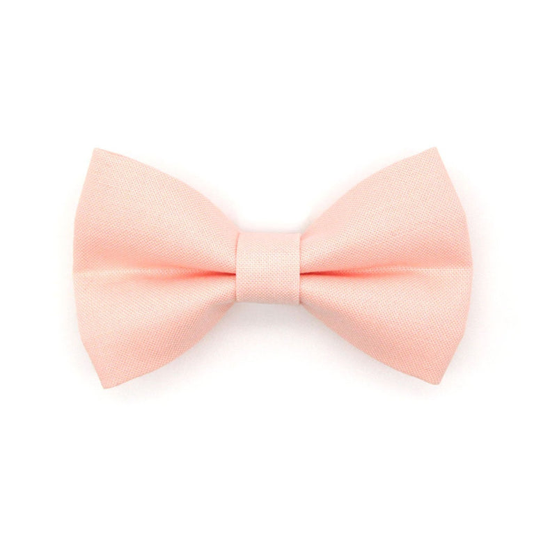 Pet Bow Tie - "Color Collection - Peach Pink" - Solid Color Peach Cat Bow Tie / Wedding Pet Bowtie / For Cats + Small Dogs (One Size)