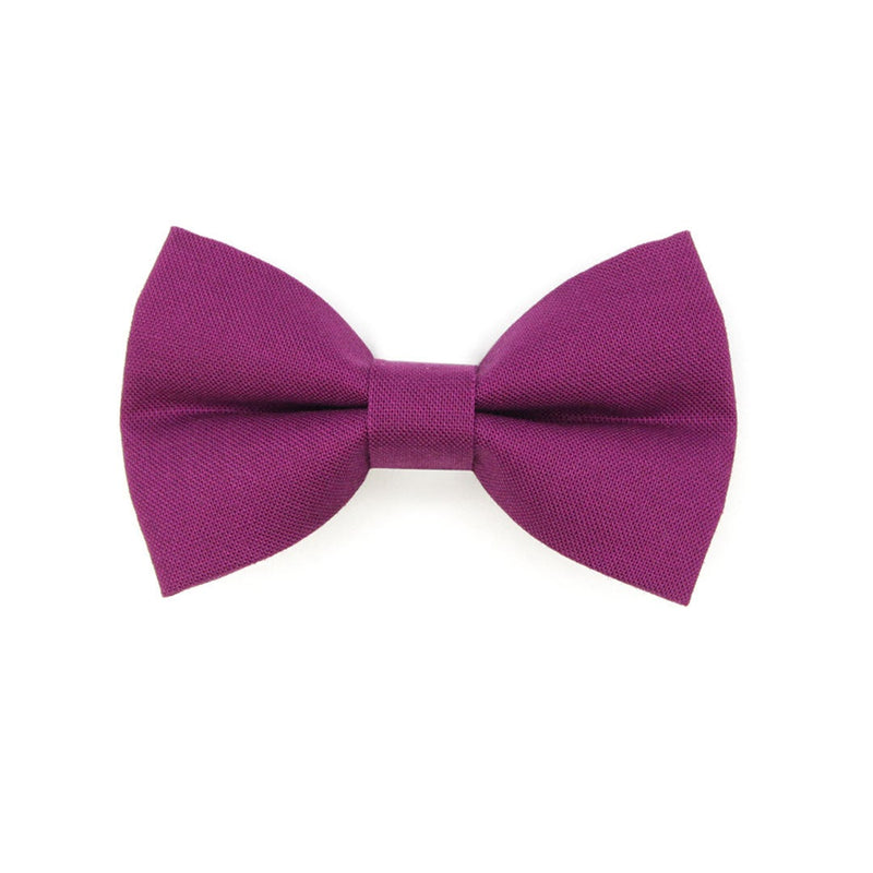 Pet Bow Tie - "Color Collection - Plum Purple" - Solid Color Purple Cat Bow Tie / Wedding Pet Bowtie / For Cats + Small Dogs (One Size)