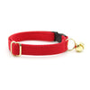 Cat Collar + Flower Set - "Color Collection - Red" - Solid Red Cat Collar + Scarlet Red Felt Flower (Detachable) / Wedding