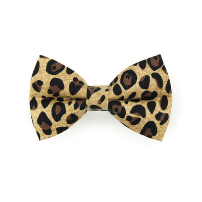 Bow Tie Cat Collar Set - "Safari" - Animal Print Cat Collar w /  Matching Bowtie / Leopard, Cheetah, Exotic, African / Cat, Kitten, Small Dog Sizes