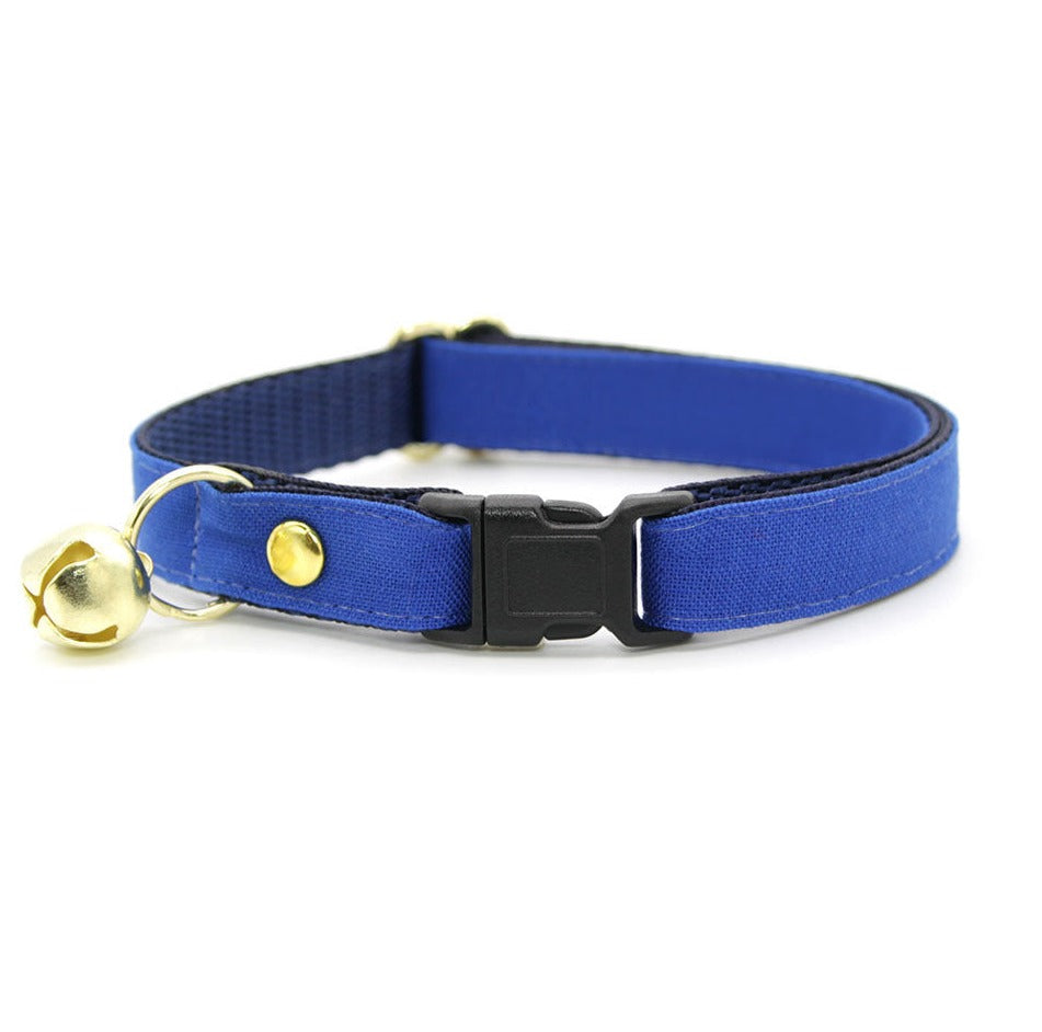 Cat Collar - "Color Collection - Cobalt Blue" - Solid Color Blue Cat Collar / Wedding / Breakaway Buckle or Non-Breakaway / Cat, Kitten + Small Dog Sizes