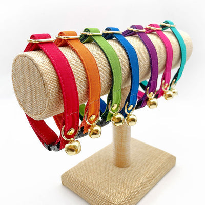 Bow Tie Cat Collar Set - "Color Collection - Orange" - Solid Orange Cat Collar w /  Matching Bowtie / Wedding / Cat, Kitten, Small Dog Sizes