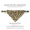Pet Bandana - "Safari" - Leopard Animal Print Bandana for Cat + Small Dog / Slide-on Bandana / Over-the-Collar (One Size)