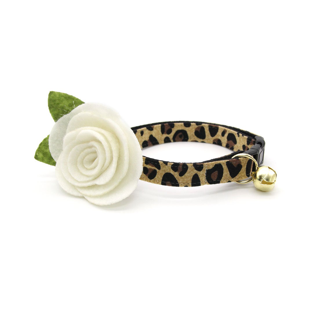 Cat Collar - "Safari" - Animal Print Cat Collar / Leopard, Cheetah, African Exotic Cat / Breakaway Buckle or Non-Breakaway / Cat, Kitten + Small Dog Sizes