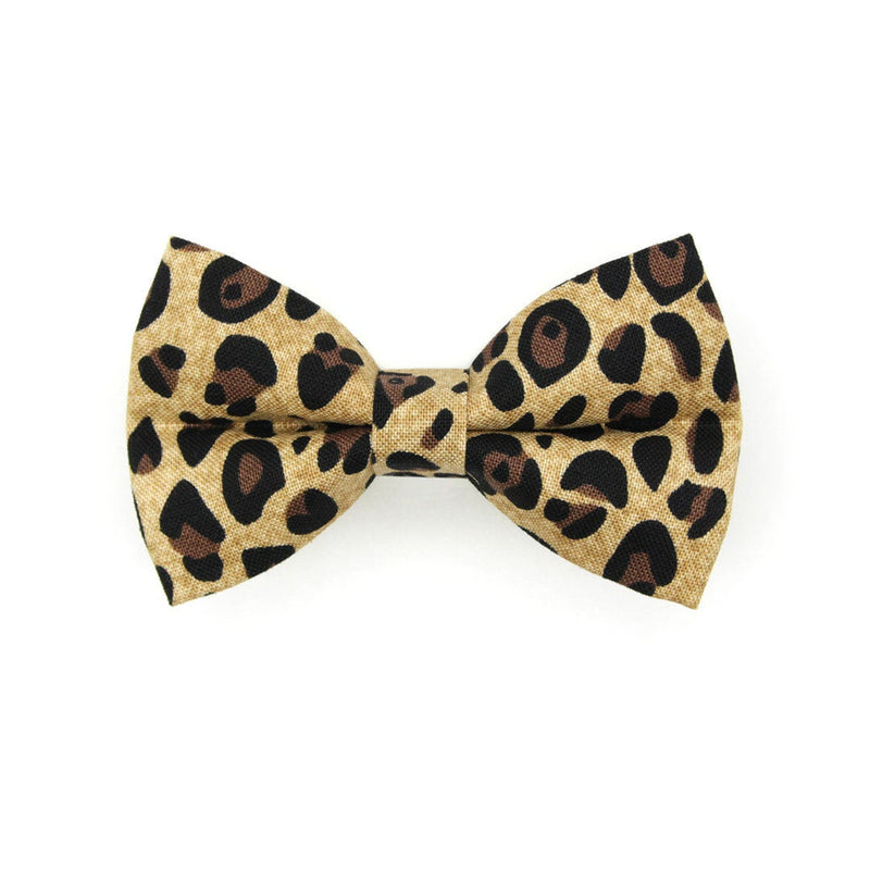 Pet Bow Tie - "Safari" - Animal Print Cat Bow Tie / Leopard, Cheetah, Exotic Cat, African, Tarzan / For Cats + Small Dogs (One Size)