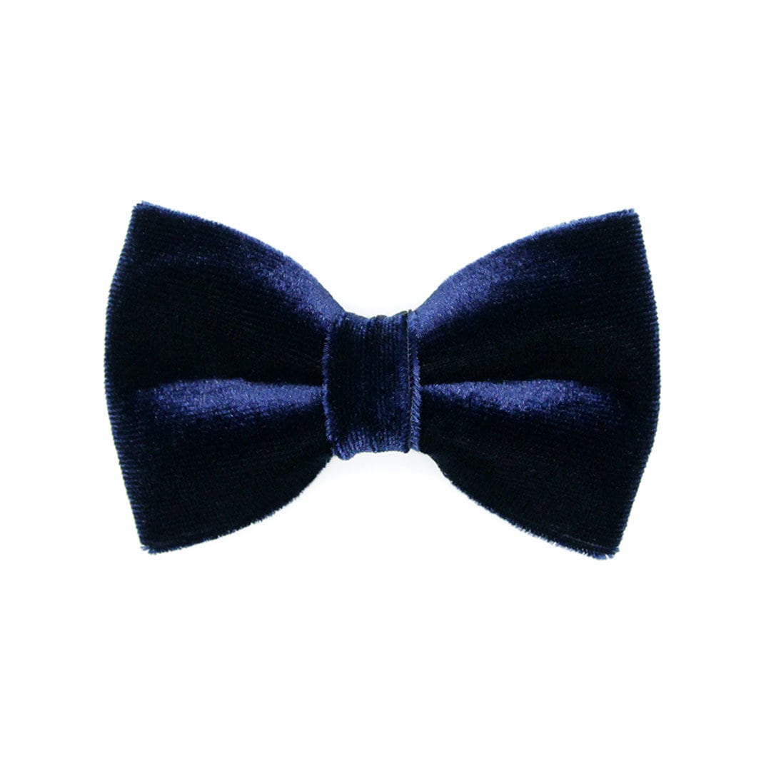 Pet Bow Tie - "Velvet - Midnight Blue" - Dark Navy Blue Velvet Cat Bow Tie / For Cats + Small Dogs (One Size)