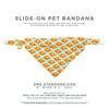 Pet Bandana - "Waffle Love" - Aqua Mint + Buttered Waffles Bandana for Cat + Small Dog / Slide-on Bandana / Over-the-Collar (One Size)