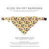 Pet Bandana - "Hoots & Hexes" - Black Cat, Owls + Jack-o-lanterns Halloween Bandana for Cat + Small Dog / Slide-on Bandana / Over-the-Collar (One Size)