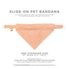 Pet Bandana - "Sweet Tooth" - Halloween Pink Candy Corn Bandana for Cat + Small Dog / Slide-on Bandana / Over-the-Collar (One Size)