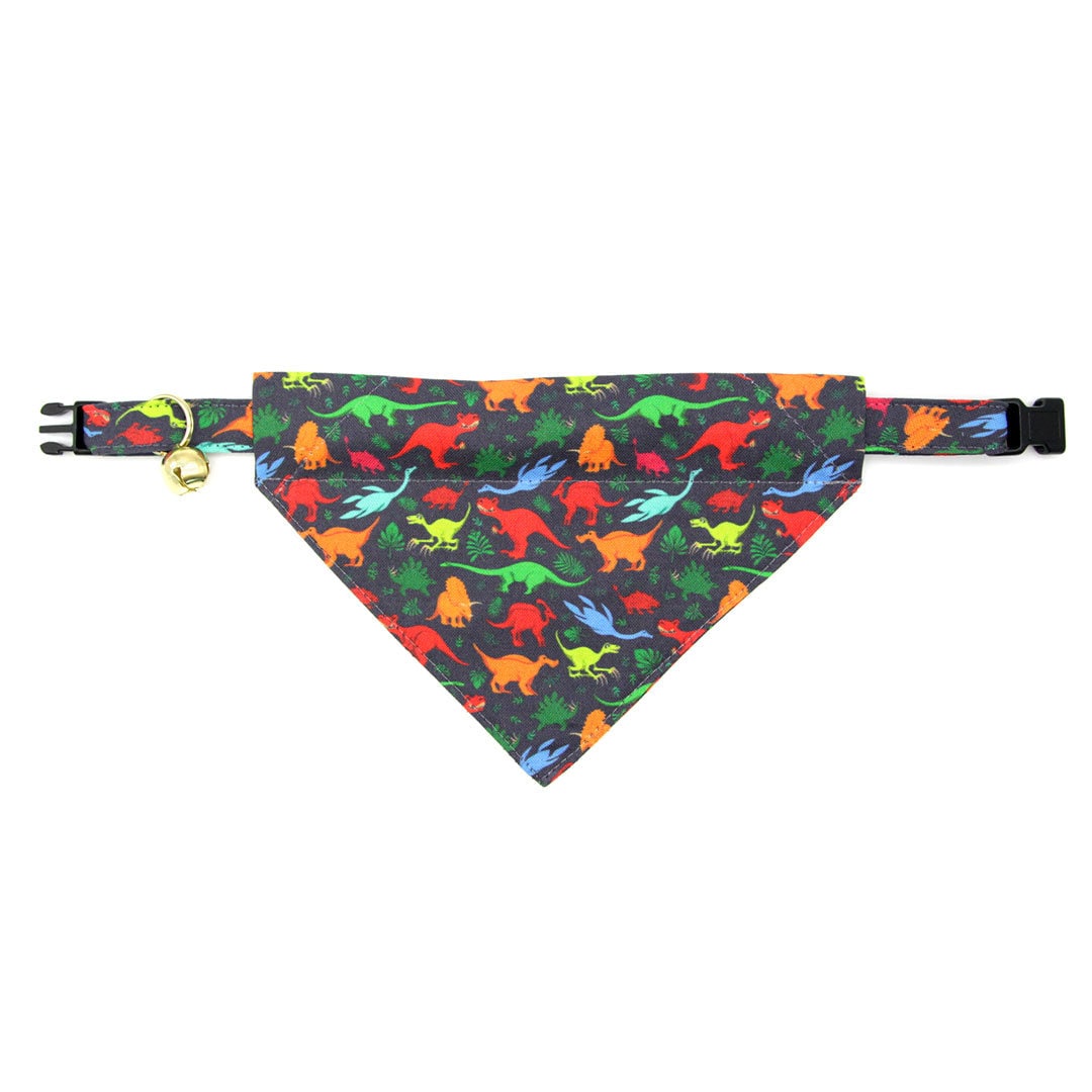 Cat Collar - "Dinosaurus Rex" - Colorful Dinosaur Cat Collar / Breakaway Buckle or Non-Breakaway / Cat, Kitten + Small Dog Sizes