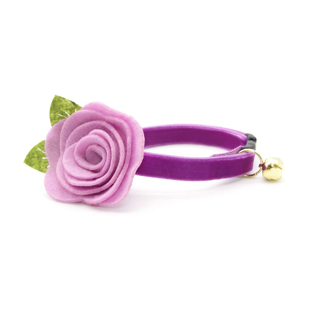 Cat Collar - "Velvet - Orchid" - Magenta Purple Velvet Cat Collar / Breakaway Buckle or Non-Breakaway / Cat, Kitten + Small Dog Sizes
