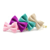 Bow Tie Cat Collar Set - "Velvet - Orchid" - Magenta Purple Velvet Cat Collar w/ Matching Bowtie / Cat, Kitten, Small Dog Sizes