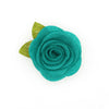 Cat Collar + Flower Set - "Velvet - Seafoam" - Light Turquoise Velvet Cat Collar w/ Teal Felt Flower (Detachable)