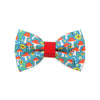 Pet Bow Tie - "Magic Mushrooms" - Blue & Red Toadstool Cat Bow Tie / For Cats + Small Dogs (One Size)