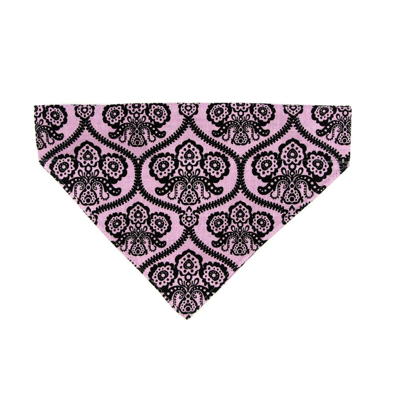 Pet Bandana - "Spell" - Light Purple Damask Bandana for Cat + Small Dog / Slide-on Bandana / Over-the-Collar (One Size)