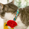 Cat Collar - "Magic Mushrooms" - Blue & Red Fairy Toadstool Cat Collar / Breakaway Buckle or Non-Breakaway / Cat, Kitten + Small Dog Sizes