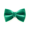 Bow Tie Cat Collar Set - "Velvet - Emerald Green" - Bright Holiday Green Velvet Cat Collar w/ Coordinating Bowtie / Cat, Kitten, Small Dog Sizes