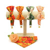 Cat Collar + Flower Set - "Forever Fall" - Autumn Leaves Cat Collar w/ Pumpkin Orange Felt Flower (Detachable)