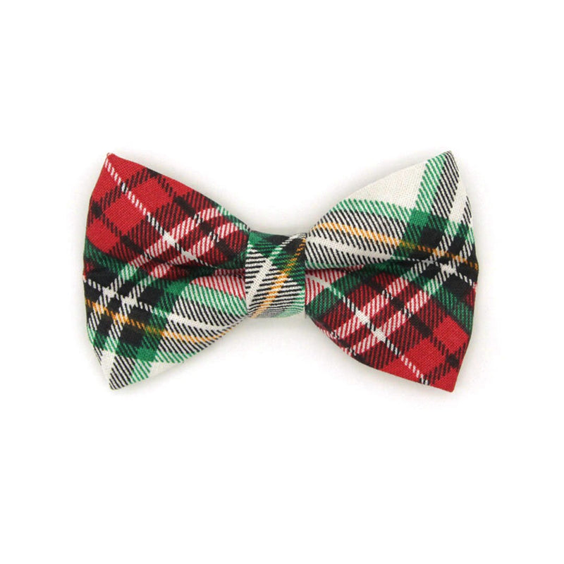 Pet Bow Tie - "Birchwood" - Christmas Red & Green Plaid Cat Bow Tie / Holiday / For Cats + Small Dogs (One Size)
