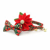 Bow Tie Cat Collar Set - "Joy" - Christmas Red Green & Gold Dot Cat Collar w/ Matching Bowtie / Holiday / Cat, Kitten, Small Dog Sizes