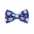 Pet Bow Tie - "Shimmering Snowflakes - Blue" - Metallic Silver & Blue Cat Bow Tie / Holiday, Winter Solstice / For Cats + Small Dogs (One Size)