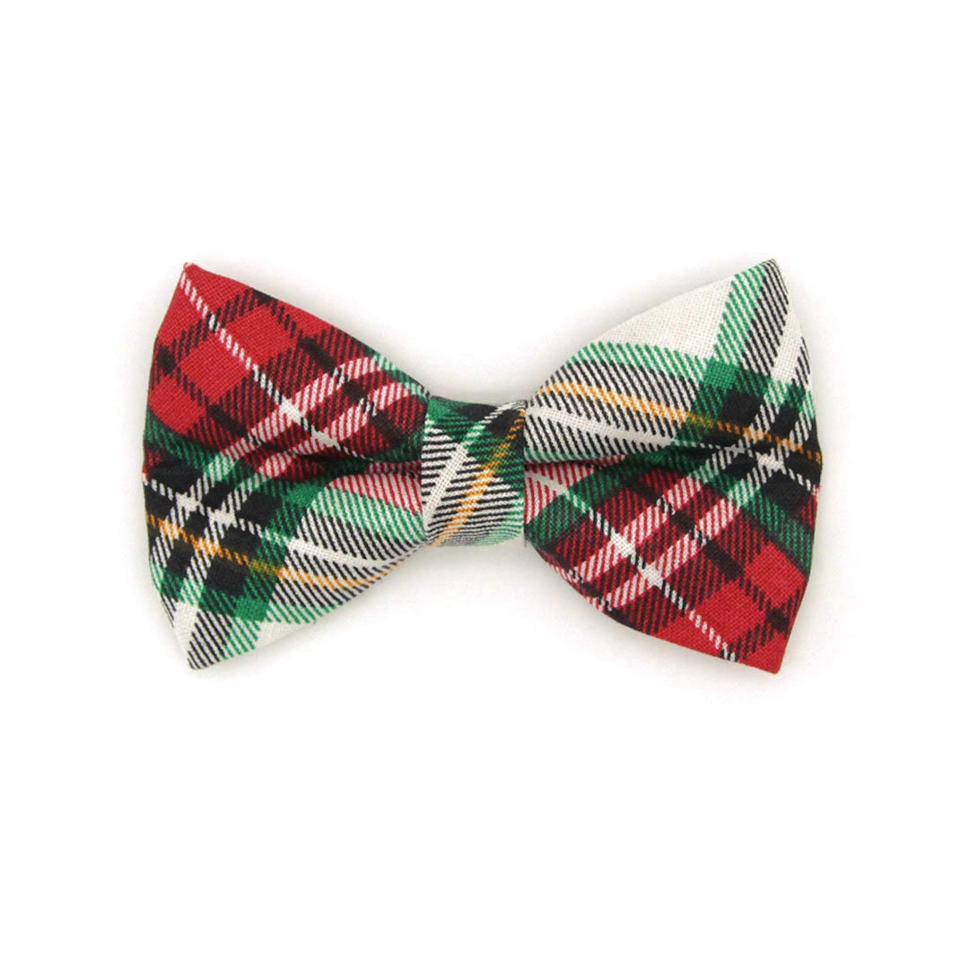 Bow Tie Cat Collar Set - "Birchwood" - Christmas Plaid Cat Collar w/ Matching Bowtie / Holiday / Cat, Kitten, Small Dog Sizes