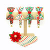 Cat Collar + Flower Set - "Merry Stripes" - Rifle Paper Co® Festive Christmas Stripes Cat Collar w/ Scarlet Red Felt Flower (Detachable)