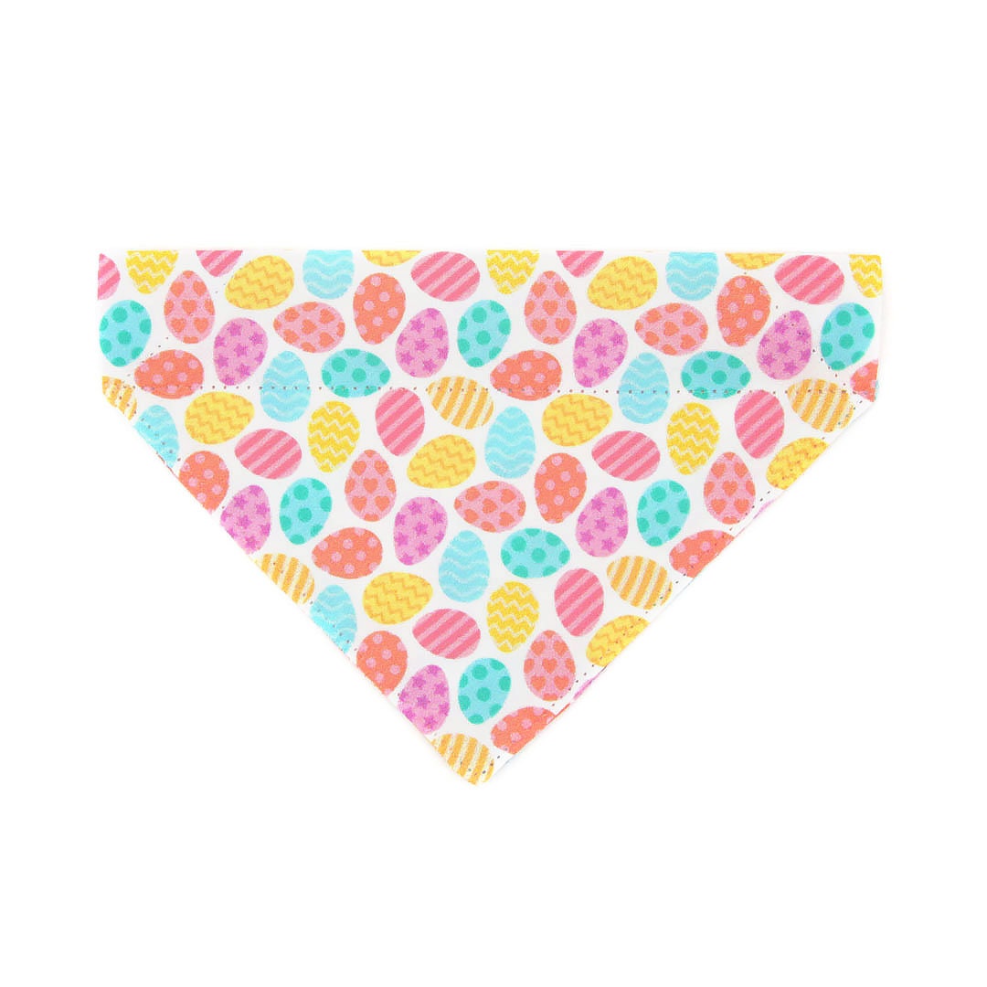Pet Bandana - "Candy Eggs" - Colorful Easter Eggs Bandana for Cat + Small Dog / Easter / Slide-on Bandana / Over-the-Collar (One Size)