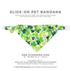 Pet Bandana - "Shamrock Spirit" - St. Patrick's Day Bandana for Cat + Small Dog / Irish, Clover / Slide-on Bandana / Over-the-Collar (One Size)