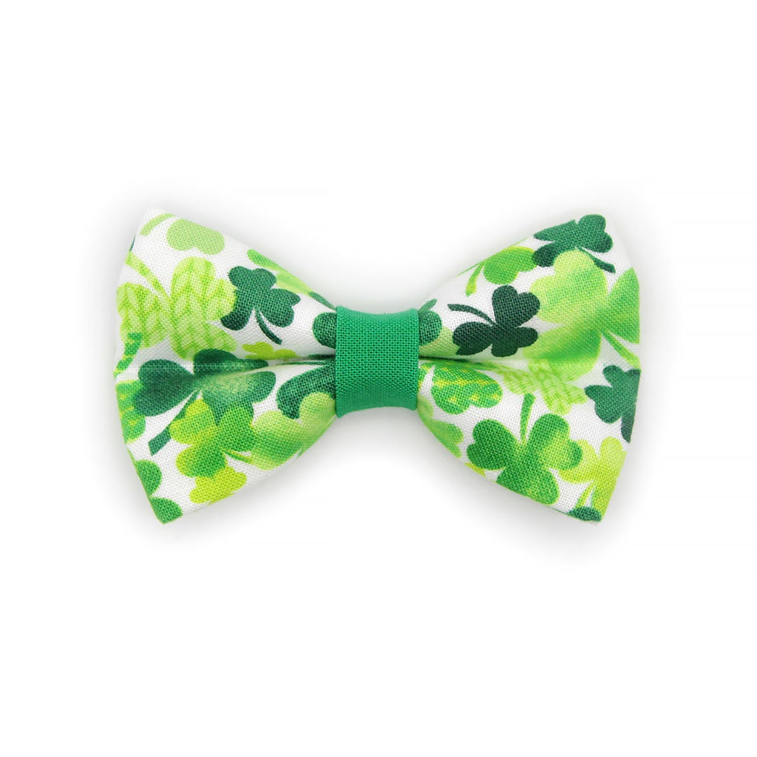 Bow Tie Cat Collar Set - "Shamrock Spirit" - St. Patrick's Day Cat Collar w/ Matching Bowtie / Irish, Clover / Cat, Kitten, Small Dog Sizes