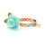 Cat Collar + Flower Set - "Golden Hour" - Rainbow Plaid Cat Collar w/ Mint Felt Flower (Detachable)