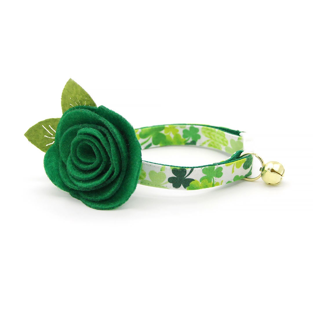 Cat Collar - "Shamrock Spirit" - St. Patrick's Day Cat Collar / Breakaway Buckle or Non-Breakaway / Cat, Kitten + Small Dog Sizes