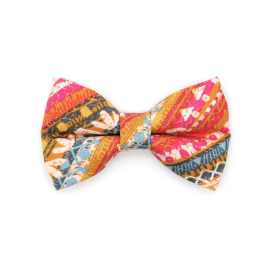 Pet Bow Tie - "Sun Goddess" - Boho Pink Cat Bow Tie / Desert Chic, Bohemian, Tribal / Spring + Summer / For Cats + Small Dogs (One Size)