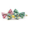 Pet Bow Tie - "Wild Strawberry - Mint" - Liberty of London® Berry Floral Cat Bow Tie / Spring + Summer / For Cats + Small Dogs (One Size)