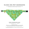 Pet Bandana - "Oasis" - Paisley Green Bandana for Cat + Small Dog / Spring + Summer / Slide-on Bandana / Over-the-Collar (One Size)