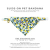 Pet Bandana - "Lemon Drops" - Rifle Paper Co® Light Blue & Lemon Bandana for Cat + Small Dog / Spring + Summer / Slide-on Bandana / Over-the-Collar (One Size)