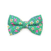Pet Bow Tie - "Wild Strawberry - Mint" - Liberty of London® Berry Floral Cat Bow Tie / Spring + Summer / For Cats + Small Dogs (One Size)